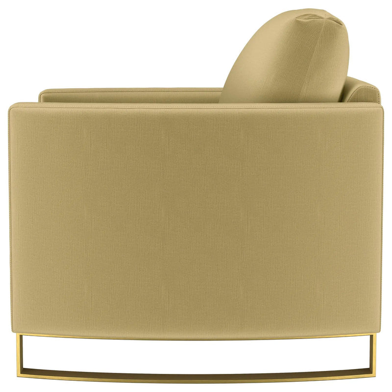 Corliss Upholstered Curved Track Arm Chair Camel by Unique Piece Furniture