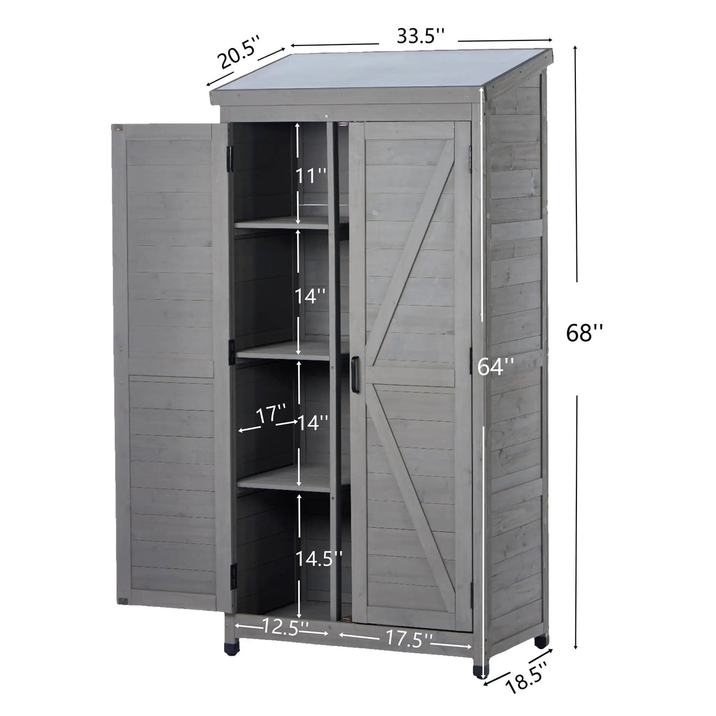 Outdoor Storage Shed With Vertical Tool Cabinet For Backyard by HouseOfZazla