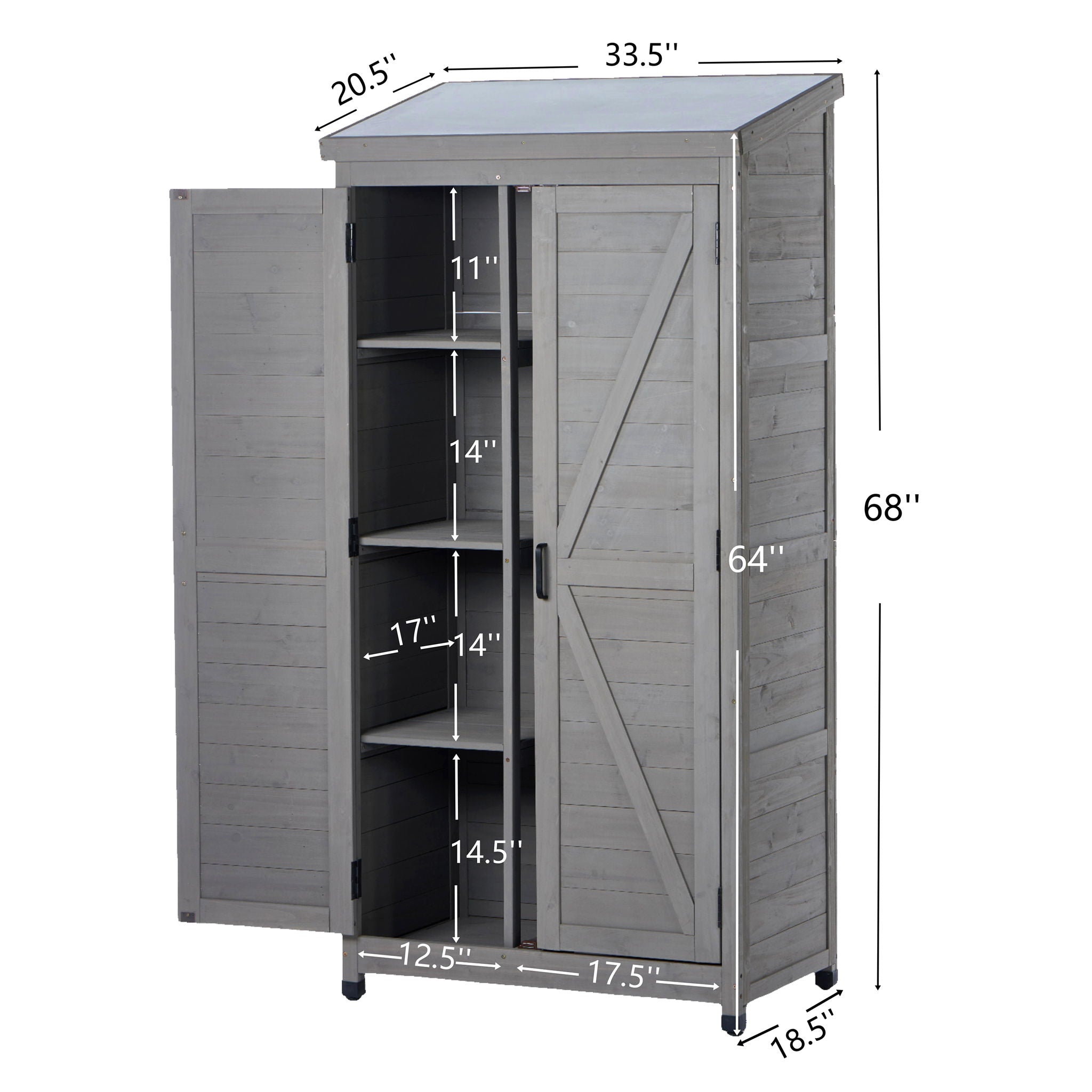 Outdoor Storage Shed With Vertical Tool Cabinet For Backyard by HouseOfZazla