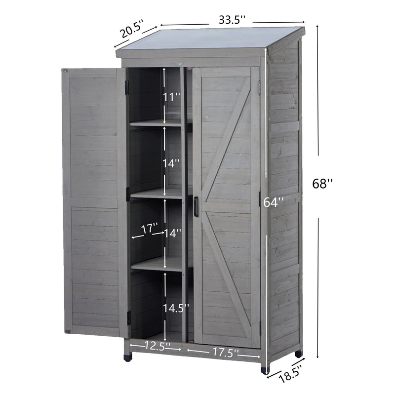 Outdoor Storage Shed With Vertical Tool Cabinet For Backyard by HouseOfZazla