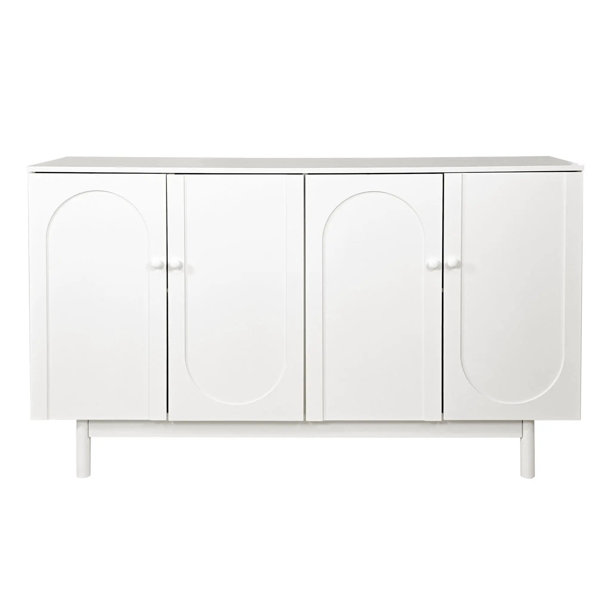 4 Door Storage Cabinet For Living Room - White by HouseOfZazla