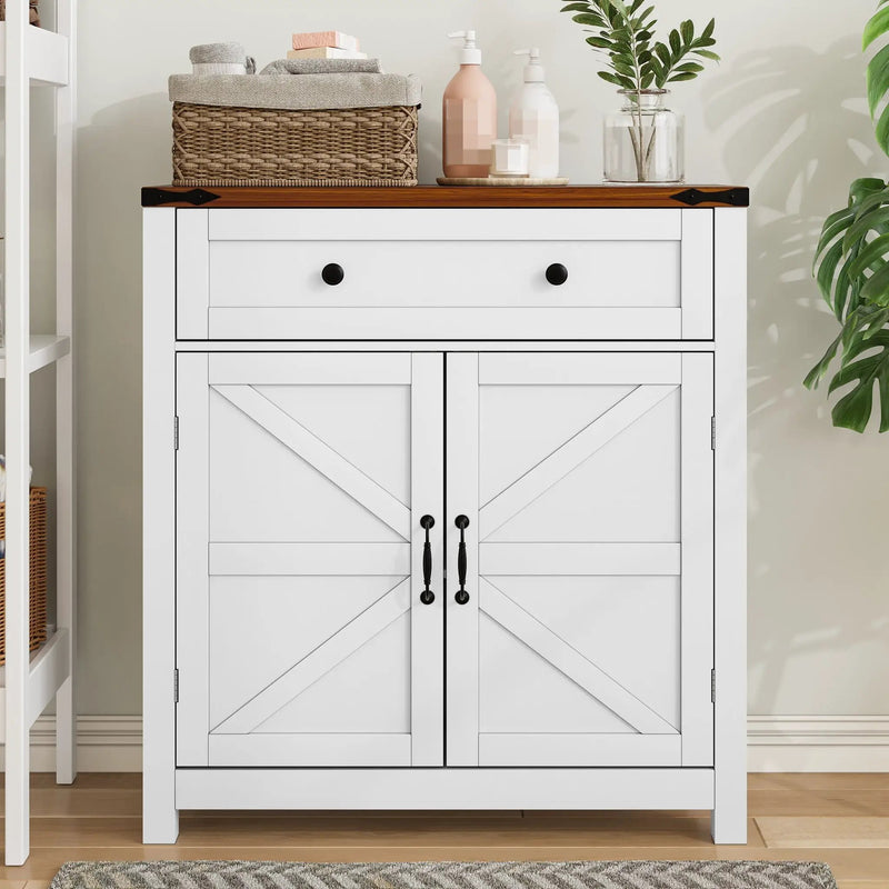 Farmhouse Storage Cabinet With Drawer And Adjustable Shelf by HouseOfZazla