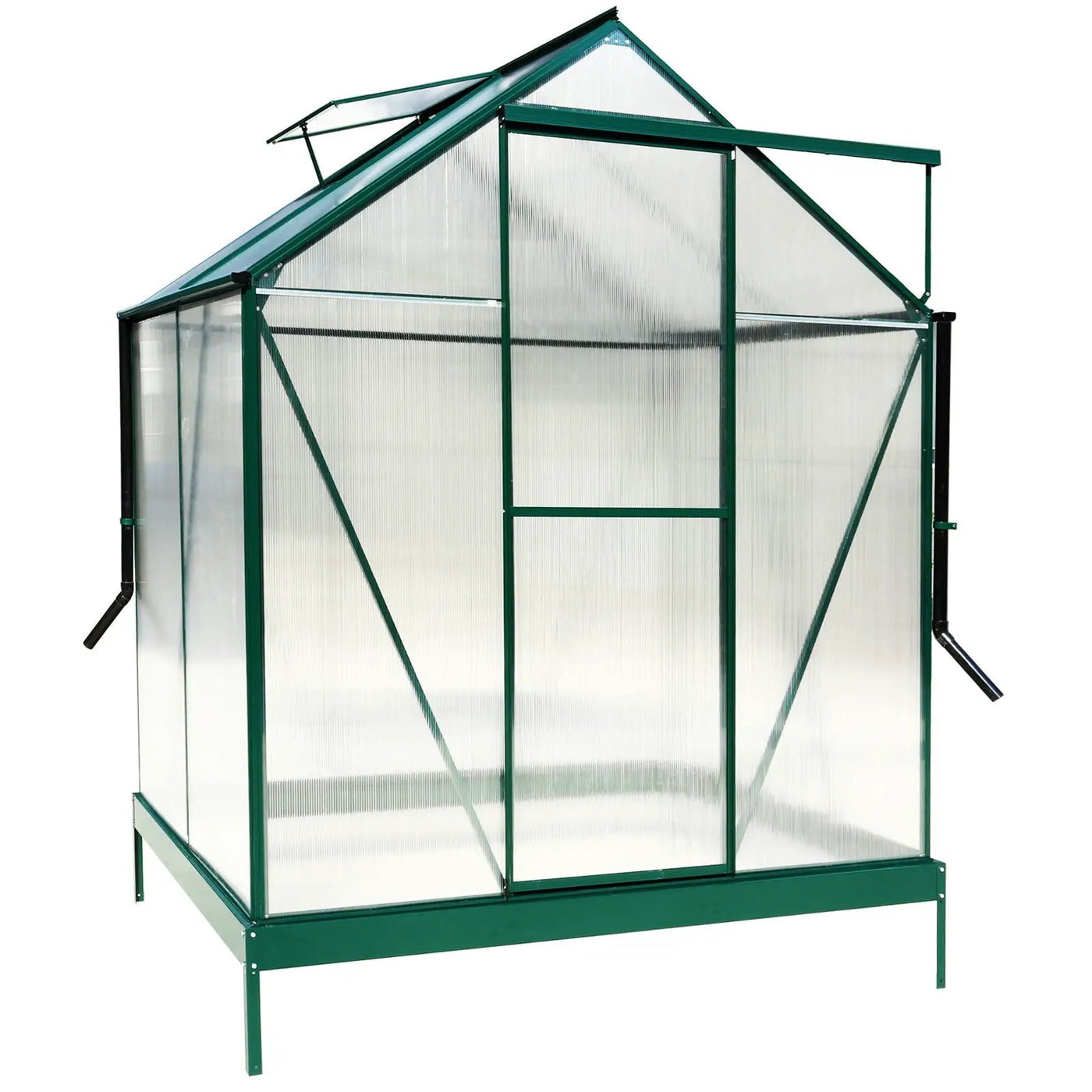 Polycarbonate house, Heavy Duty Outdoor Aluminum Walk-In House Kit With Rain Gutter, Vent And Door For Backyard Garden by HouseOfZazla