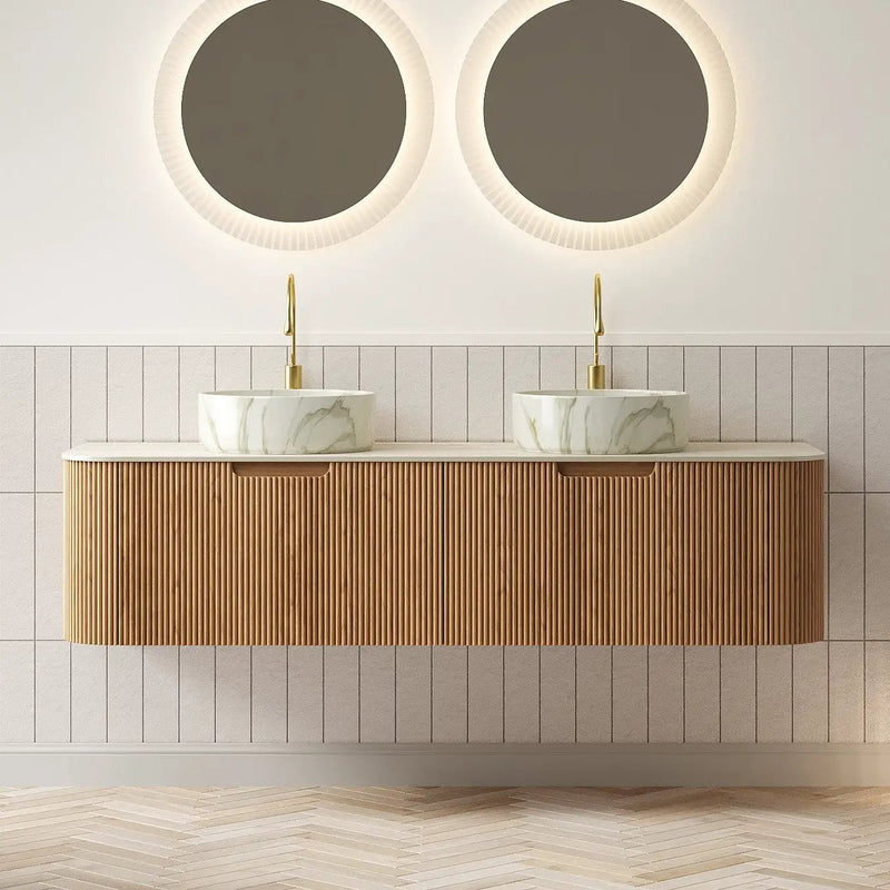 DINA 60" Bathroom Vanity with Ceramic Basins and Sintered Stone Top by HouseOfZazla