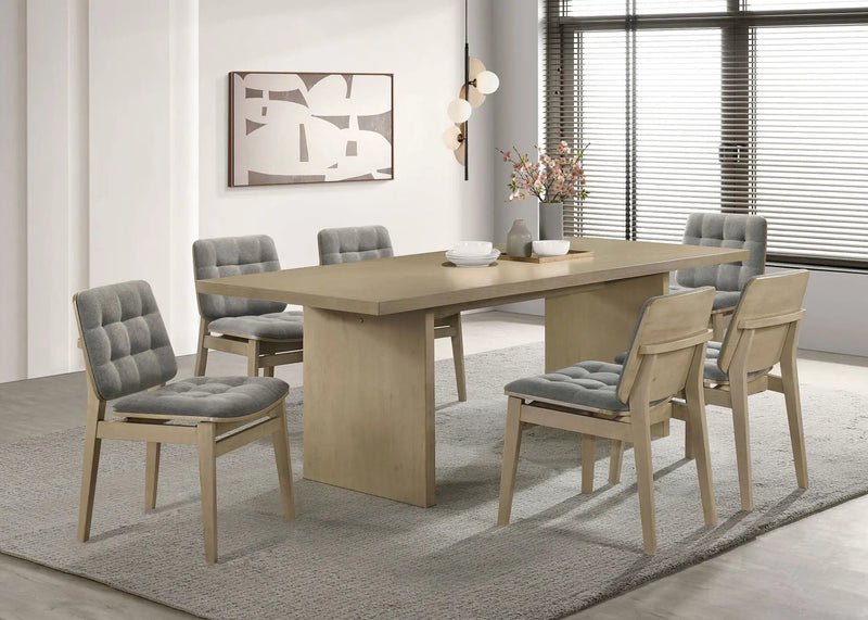 Decker 7-piece 82-inch Rectangular Dining Set Grey and Natural Oak by Unique Piece Furniture