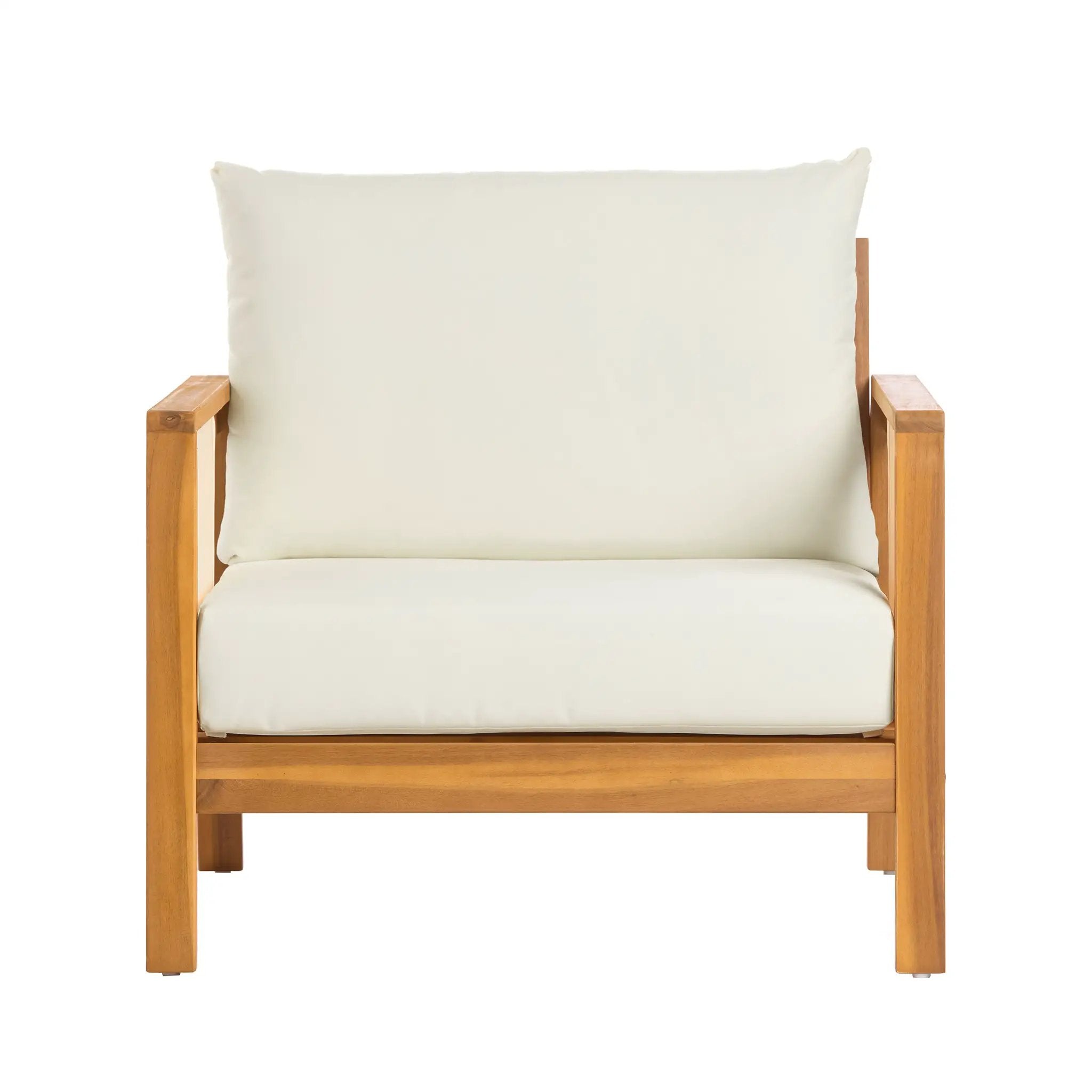 Outdoor Club Chair, Acacia Wood Frame with Textilene Accents by HouseOfZazla