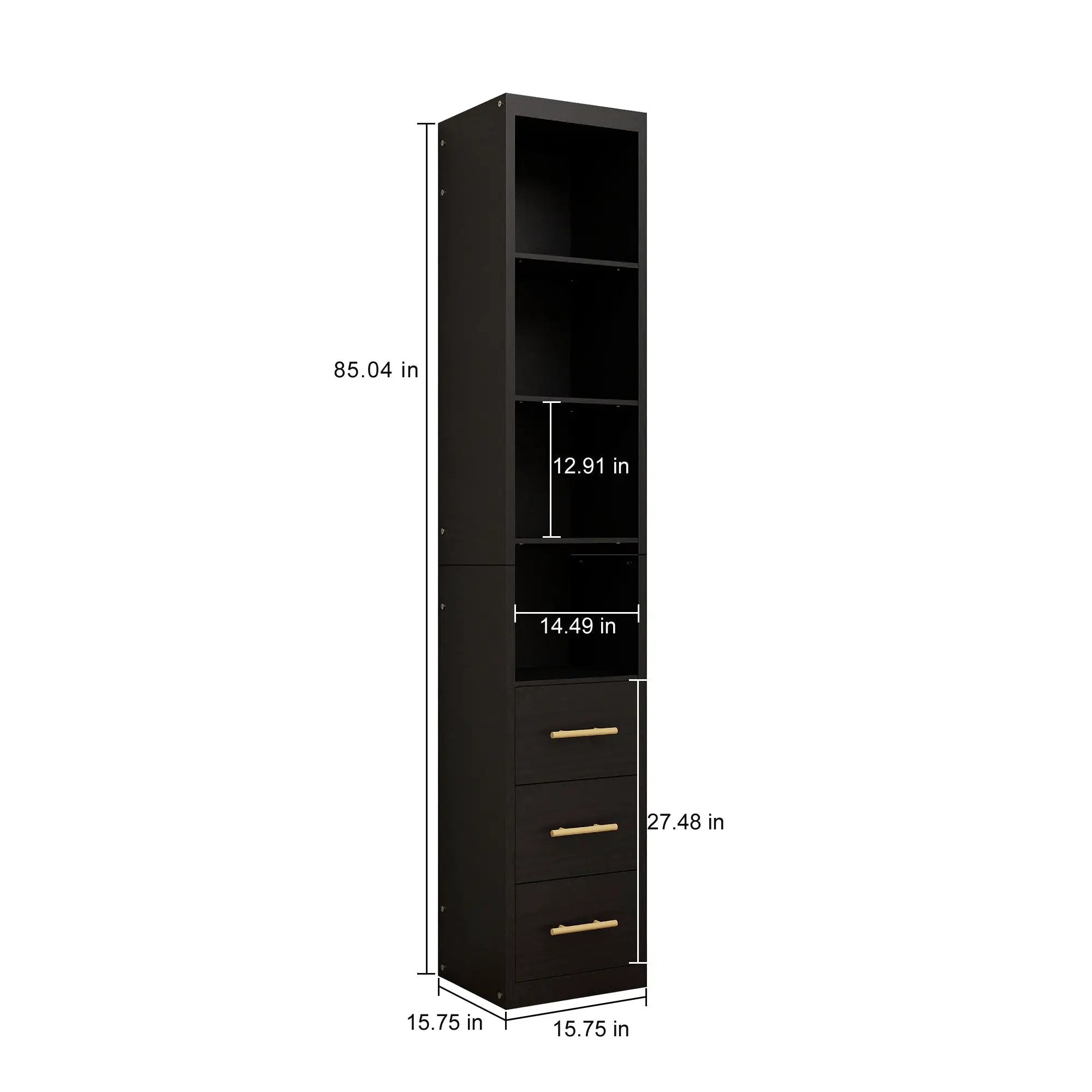 85.04" Tall Storage Cabinet with Drawer and Shelves by HouseOfZazla