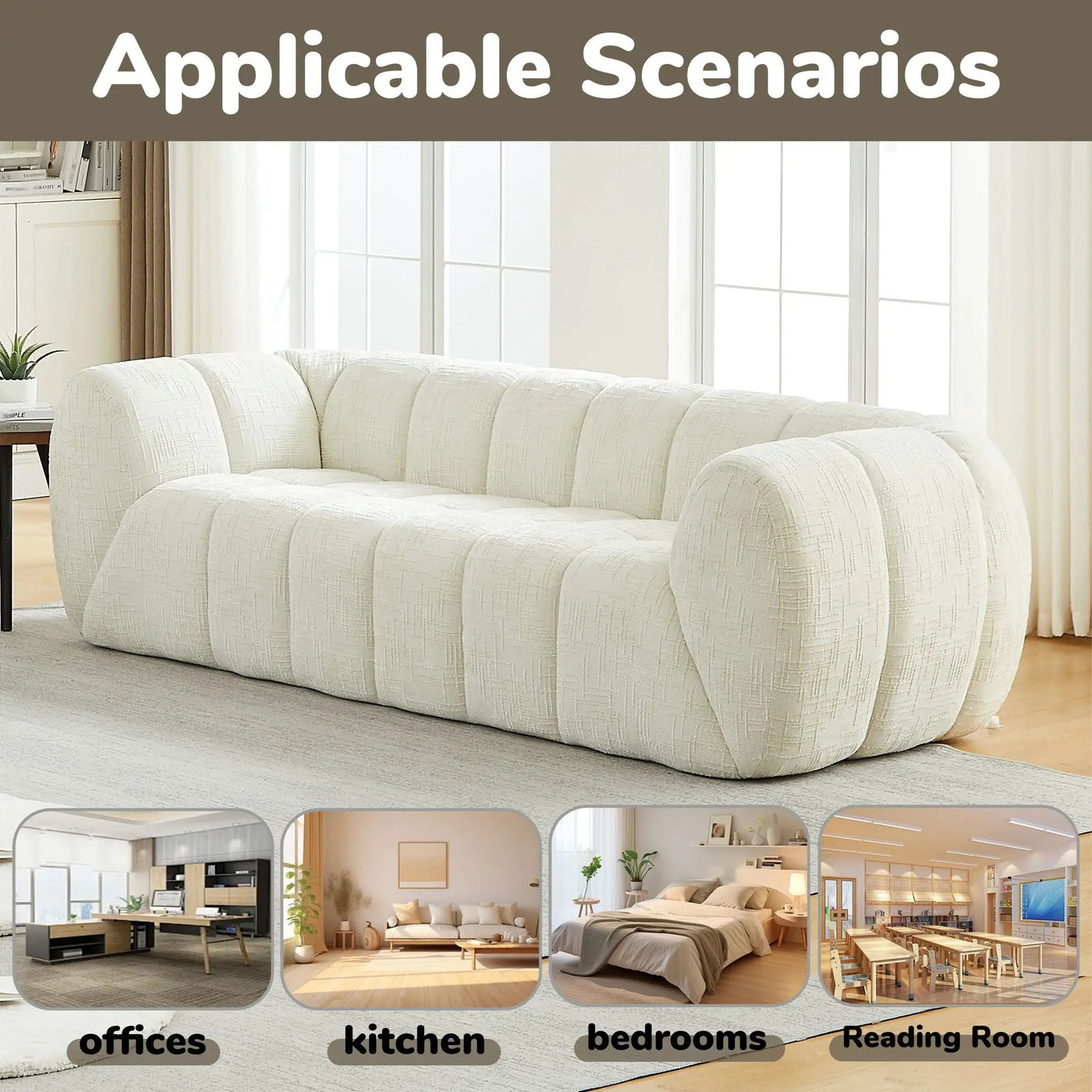 Modern Sofa With Piano Key Backrest by HouseOfZazla