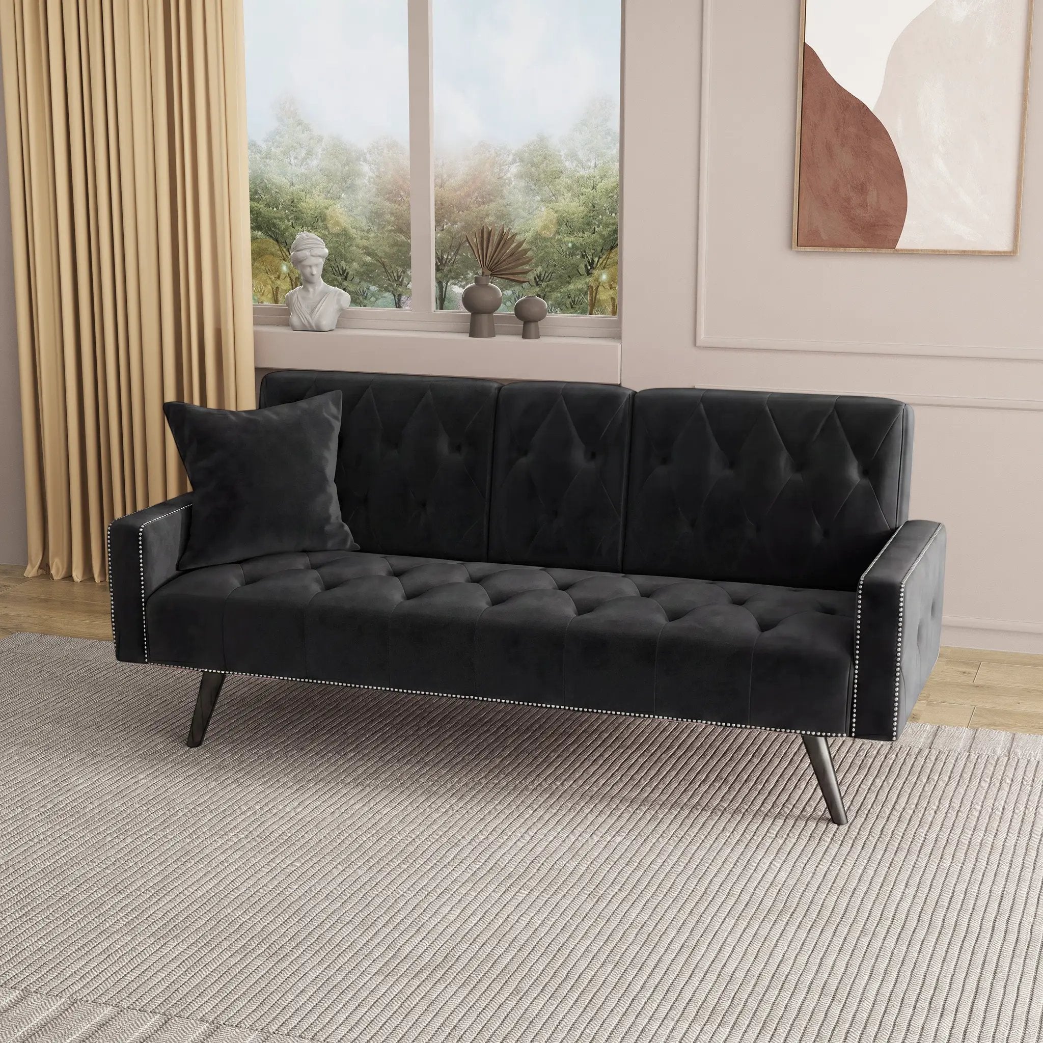 1730 Sofa Bed Armrest with Nail Head Trim by HouseOfZazla