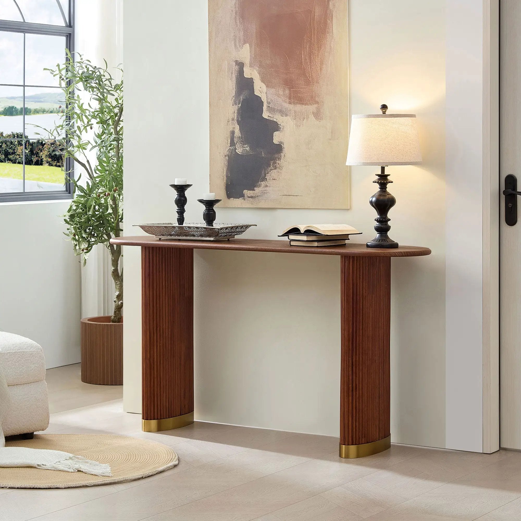 Modern 59.1 Inch Entryway Table for Living Room by HouseOfZazla