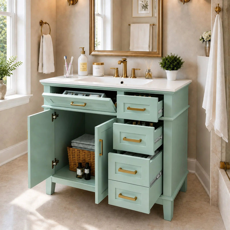 36" Light Green Bathroom Vanity by HouseOfZazla