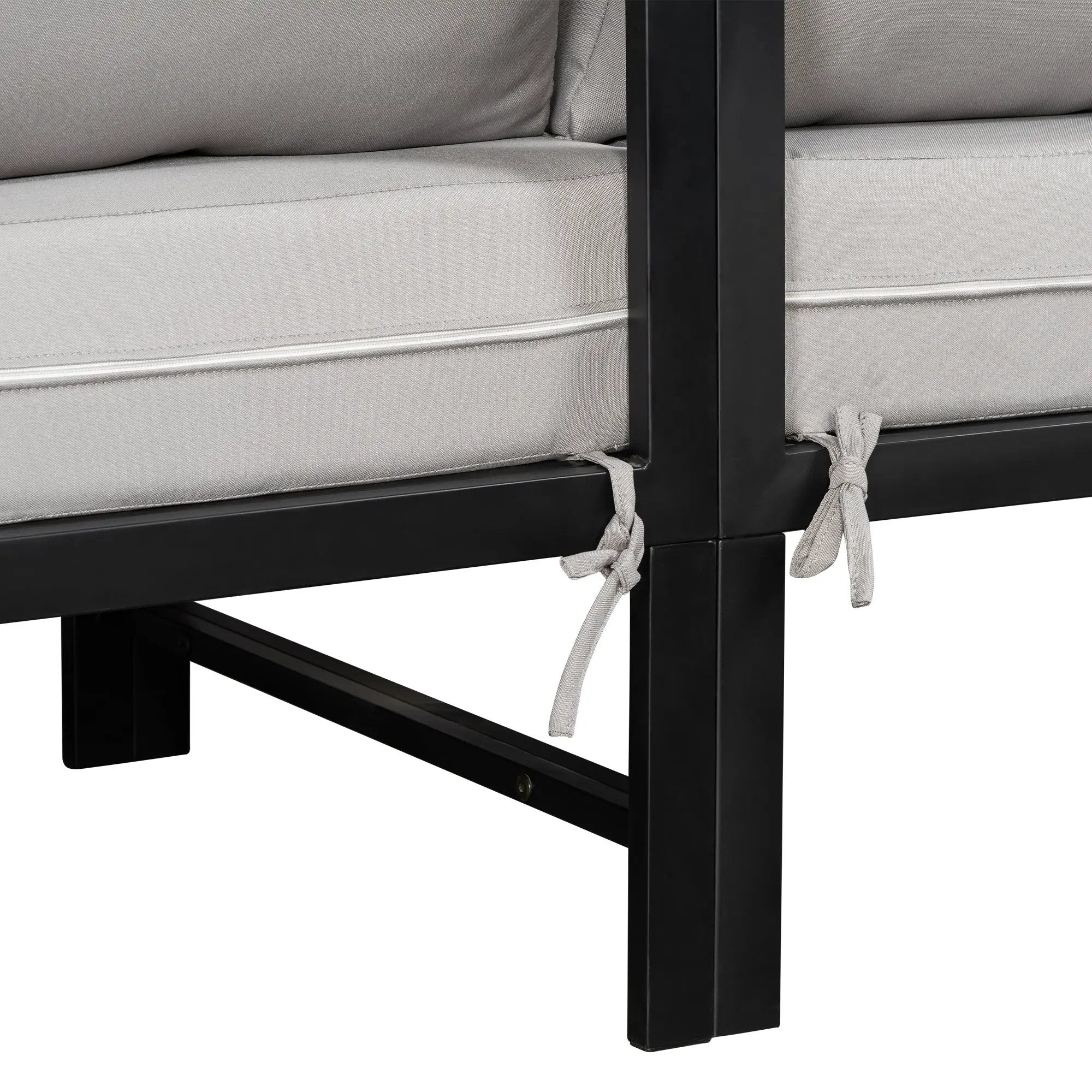 U_style Outdoor L-Shaped Sofa with Iron Frame and Ultra-Thick Cushions by HouseOfZazla