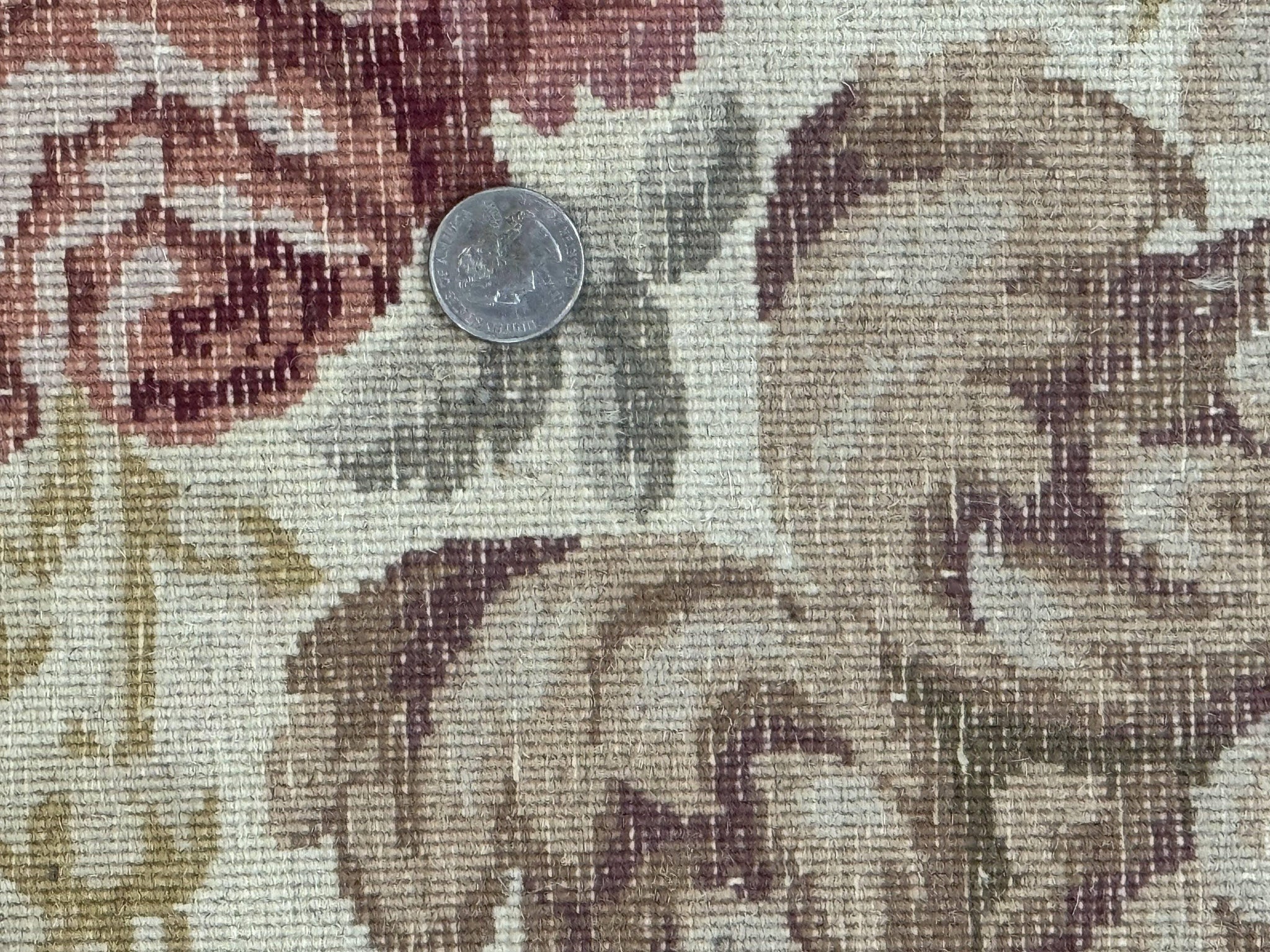 Aubusson Rug 8x12, European French Savonnerie Design, Thick Wool Pile, Elegant Rug, Cream Beige Light Green by Jewel Rugs