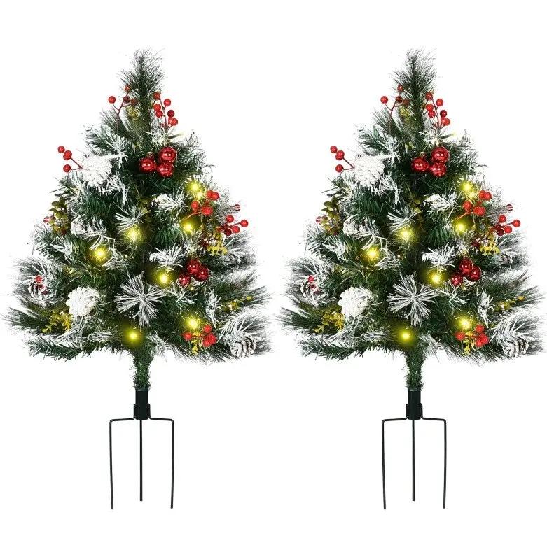 Artificial Christmas Tree, Festive Outdoor Christmas Porch Decor Set by HouseOfZazla