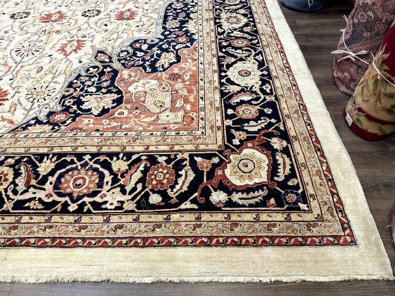 Large Palace Sized Stark Carpet 13x19, Traditional Wool Handmade Rug, Beige by Jewel Rugs