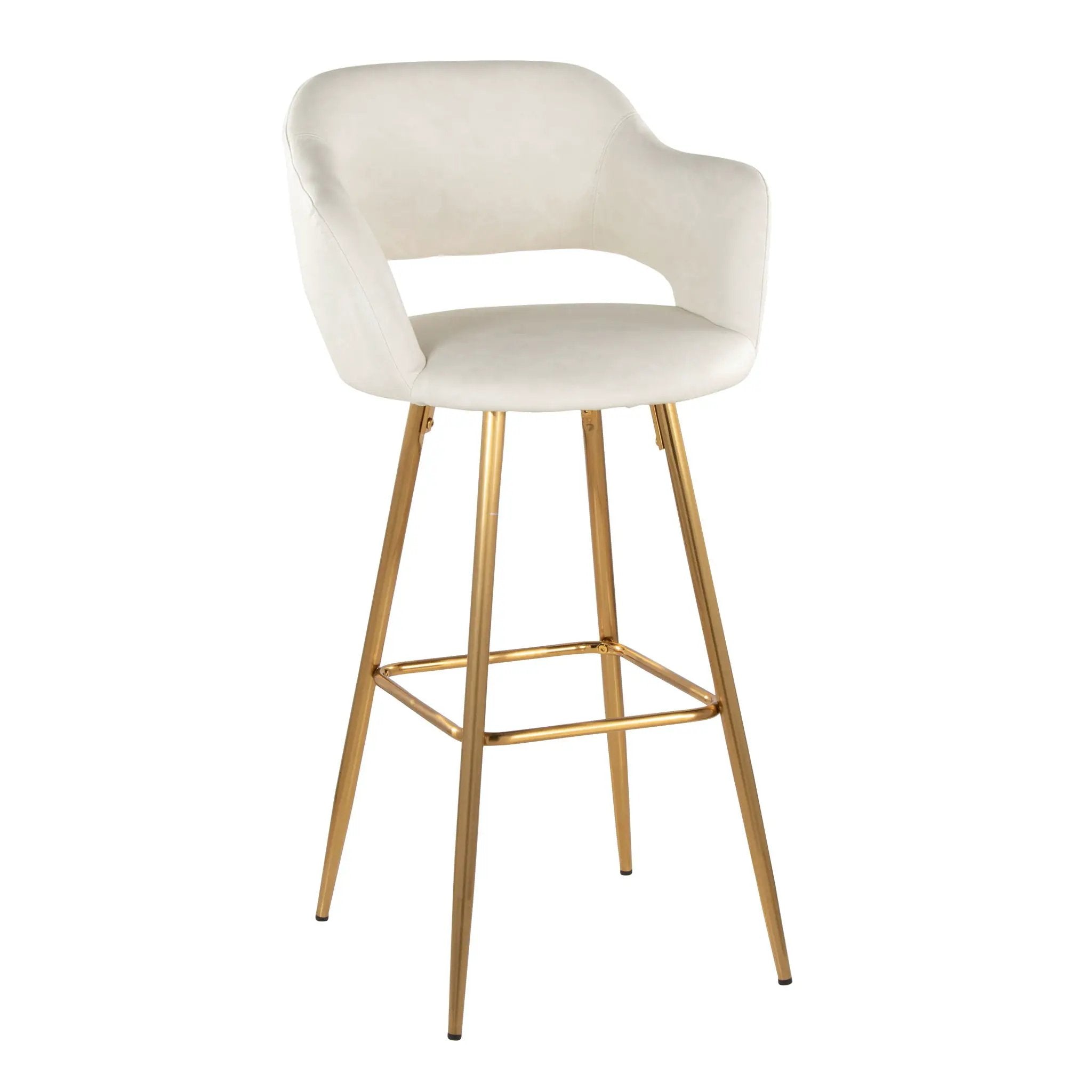 Margarite - Contemporary Fixed Height Barstool With Footrest (Set of 2) With Square by HouseOfZazla