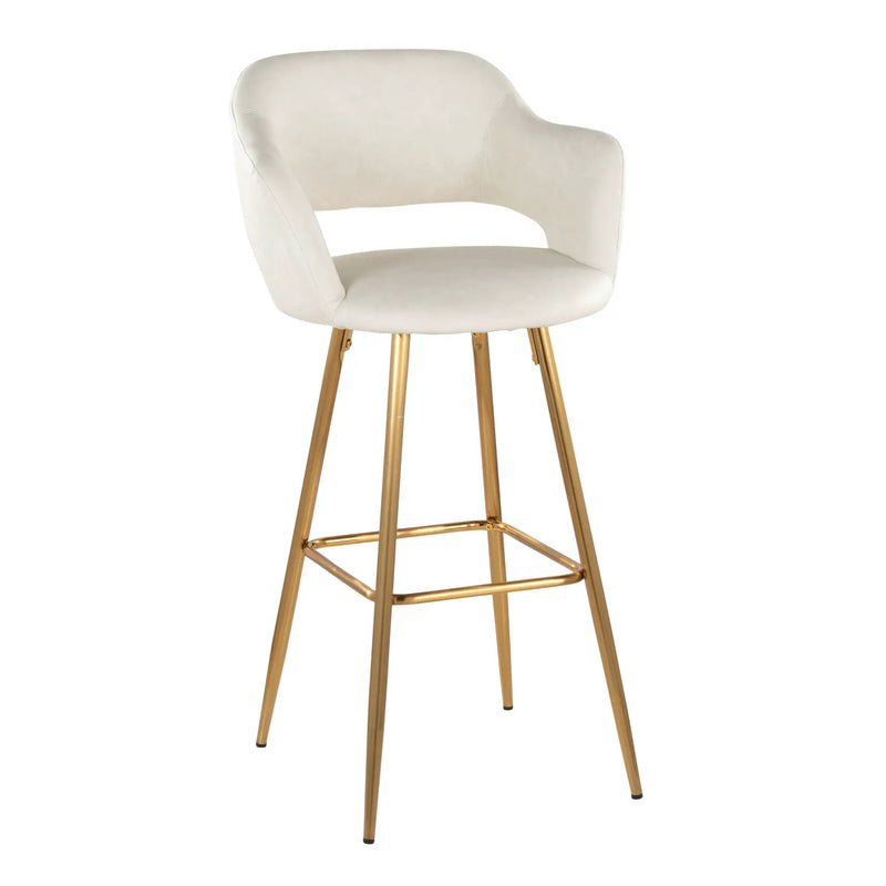 Margarite - Contemporary Fixed Height Barstool With Footrest (Set of 2) With Square by HouseOfZazla