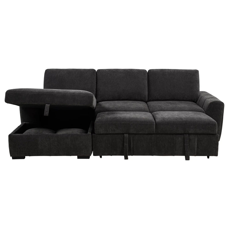 Pastrana Upholstered Sleeper Sectional Sofa LAF Chaise Grey by Unique Piece Furniture