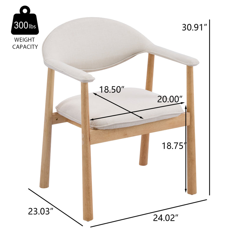 Upholstered Dining Chairs with Curved Back by HouseOfZazla