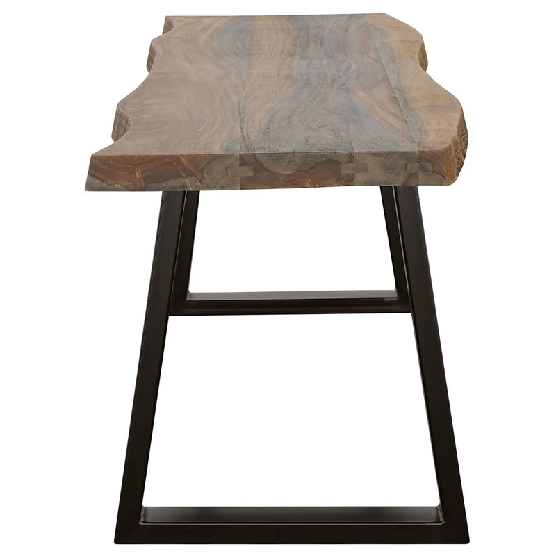 Ditman Live Edge Wood Dining Bench Grey Sheesham by Unique Piece Furniture