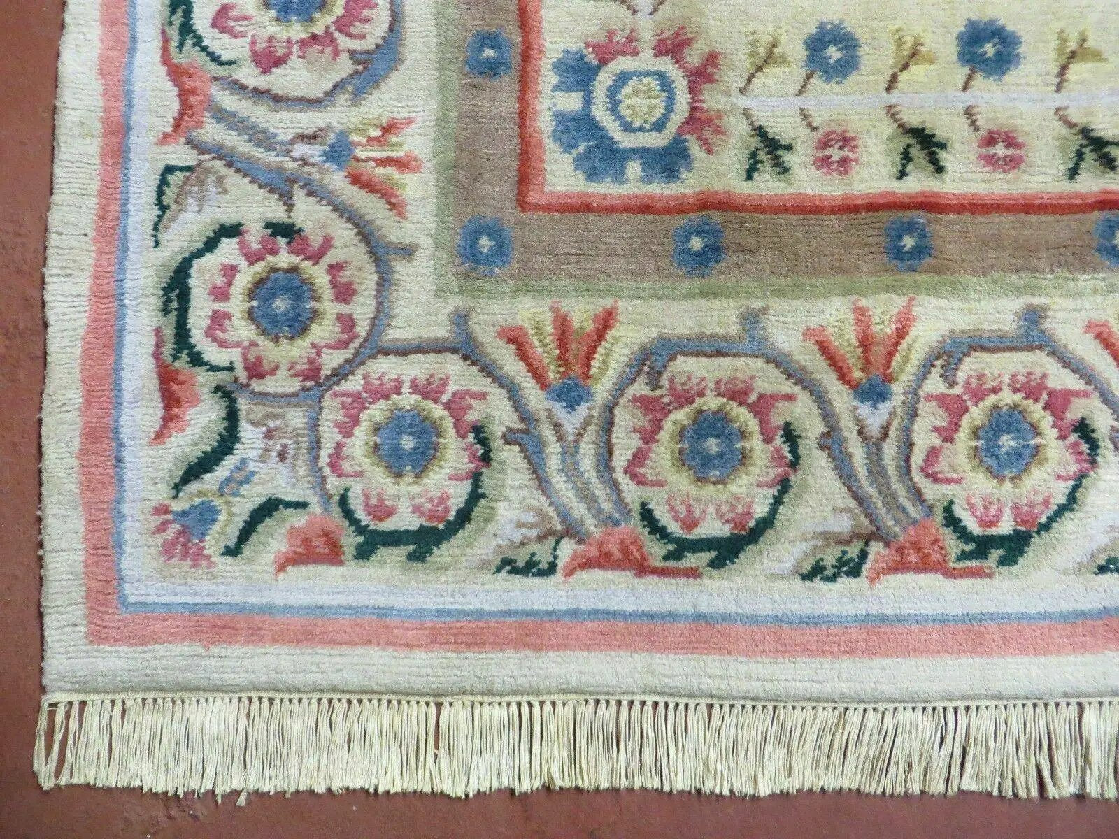 8' X 10' Vintage Handmade Wool Rug Aubusson Savonnerie Design European Nice by Jewel Rugs