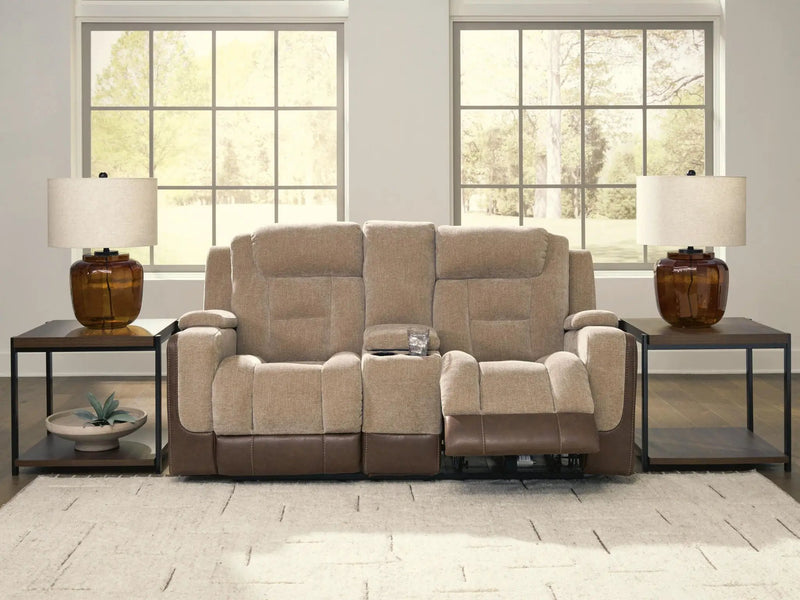 Mixed Motion - Power Reclining Loveseat With Console / Adjustable Headrest by Unique Piece Furniture