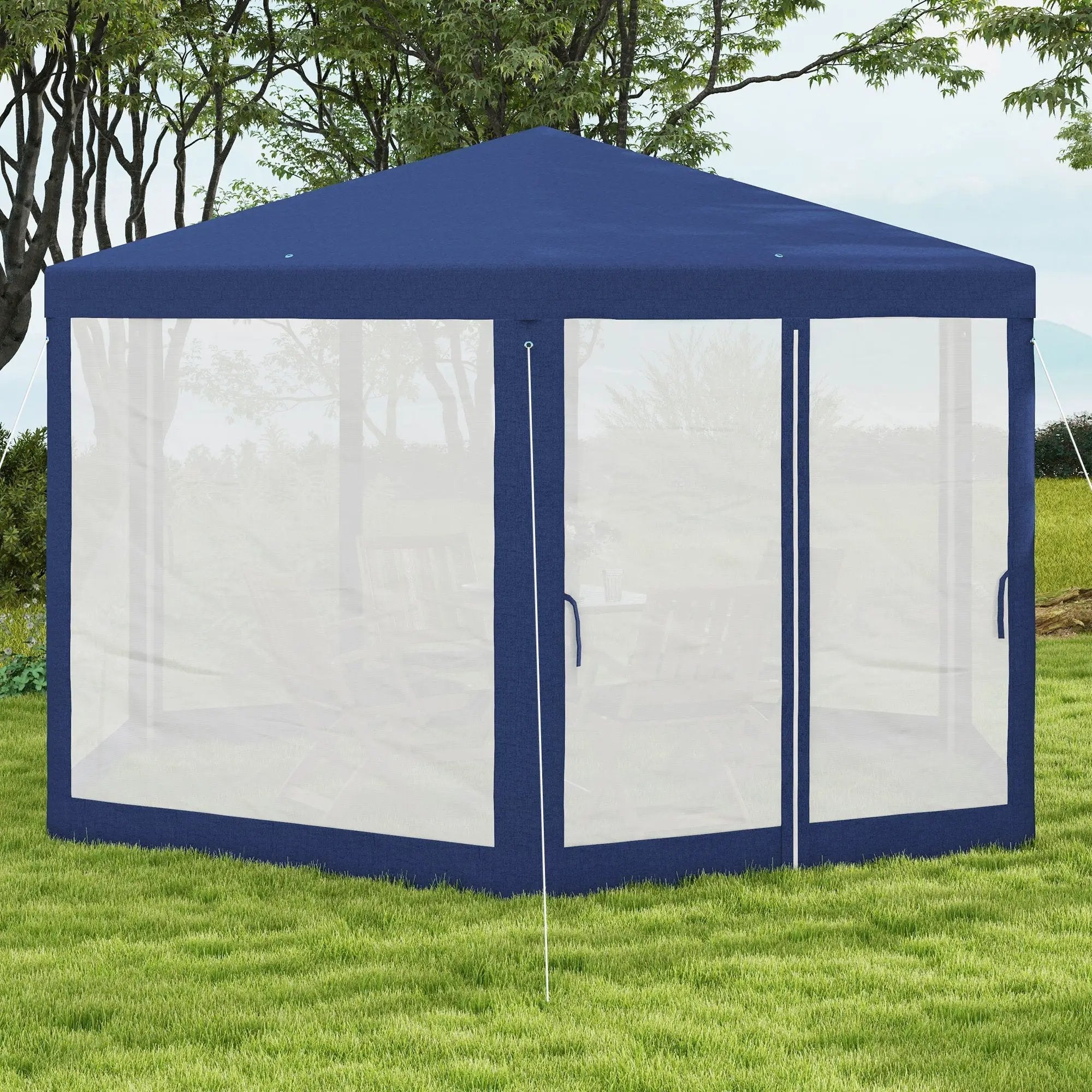 Outsunny 13' x 11' Outdoor Party Tent with Protective Mesh Sidewalls by HouseOfZazla