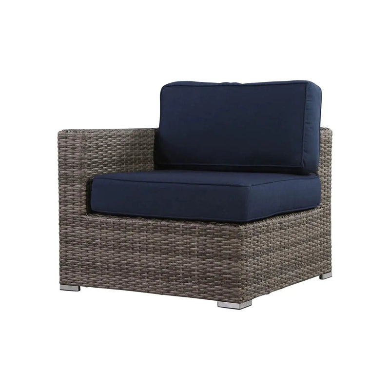 Right Left Sectional 1 Patio Chair With Cushions - Multicolor by HouseOfZazla
