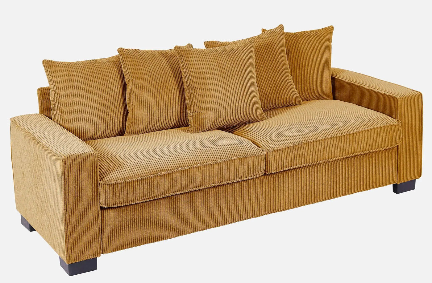 Luxe Sofa With 5 Matching Toss Pillows, Sleek Design, Spacious And Comfortable 3 Seater Couch by Unique Piece Furniture