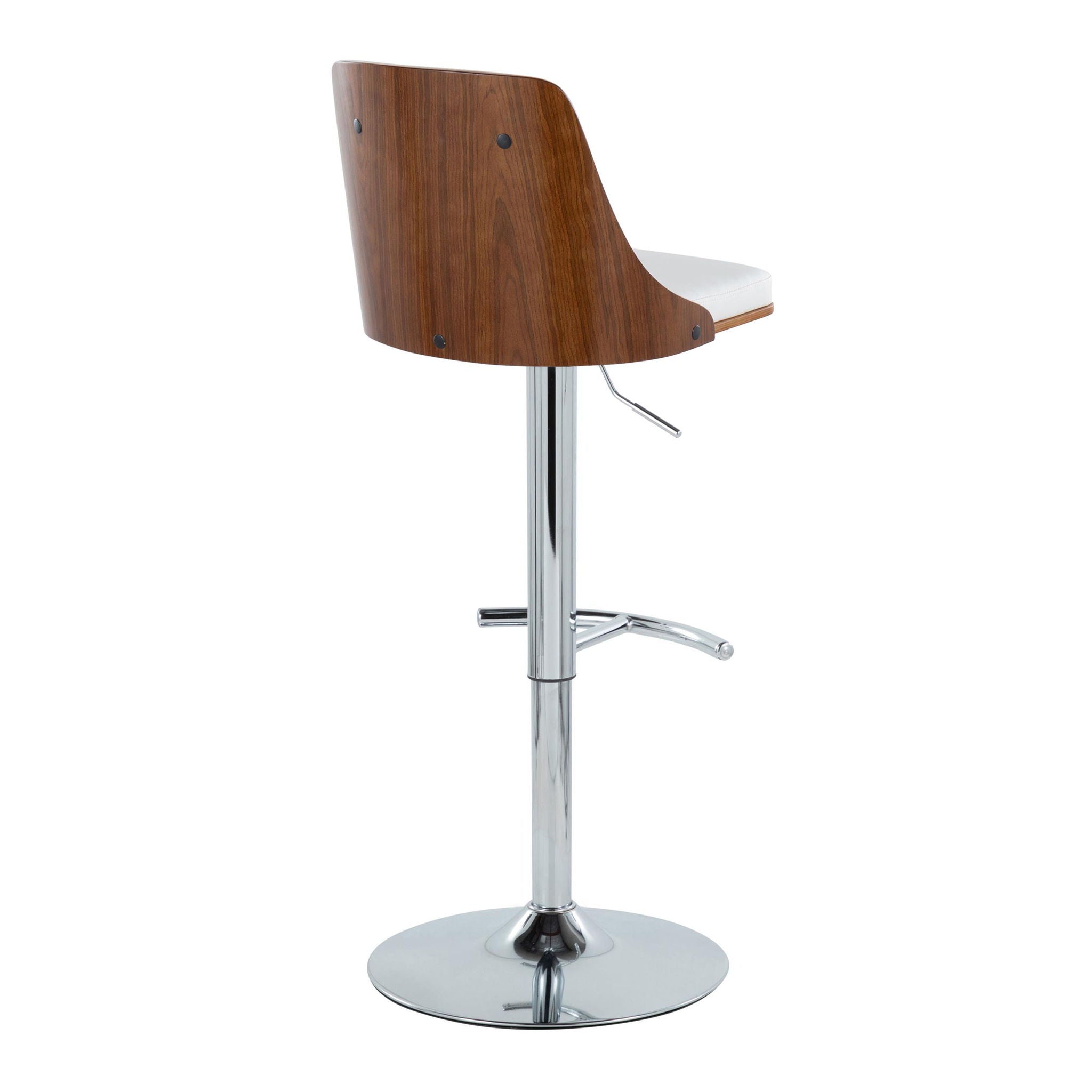 Gianna - Mid Century Modern Adjustable Barstool With Swivel With Rounded T Footrest (Set of 2) by Unique Piece Furniture