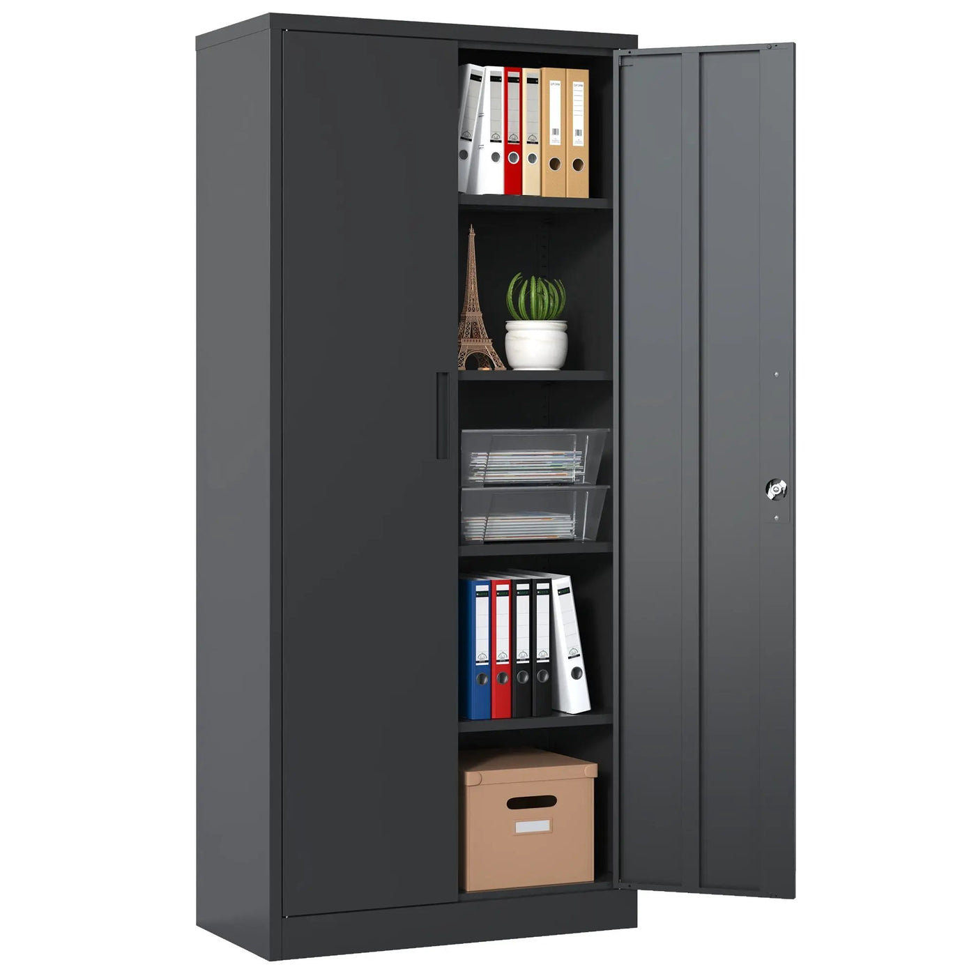 Heavy Metal Garage Storage Cabinet With Locking Doors, Steel, Adjustable Shelves by HouseOfZazla