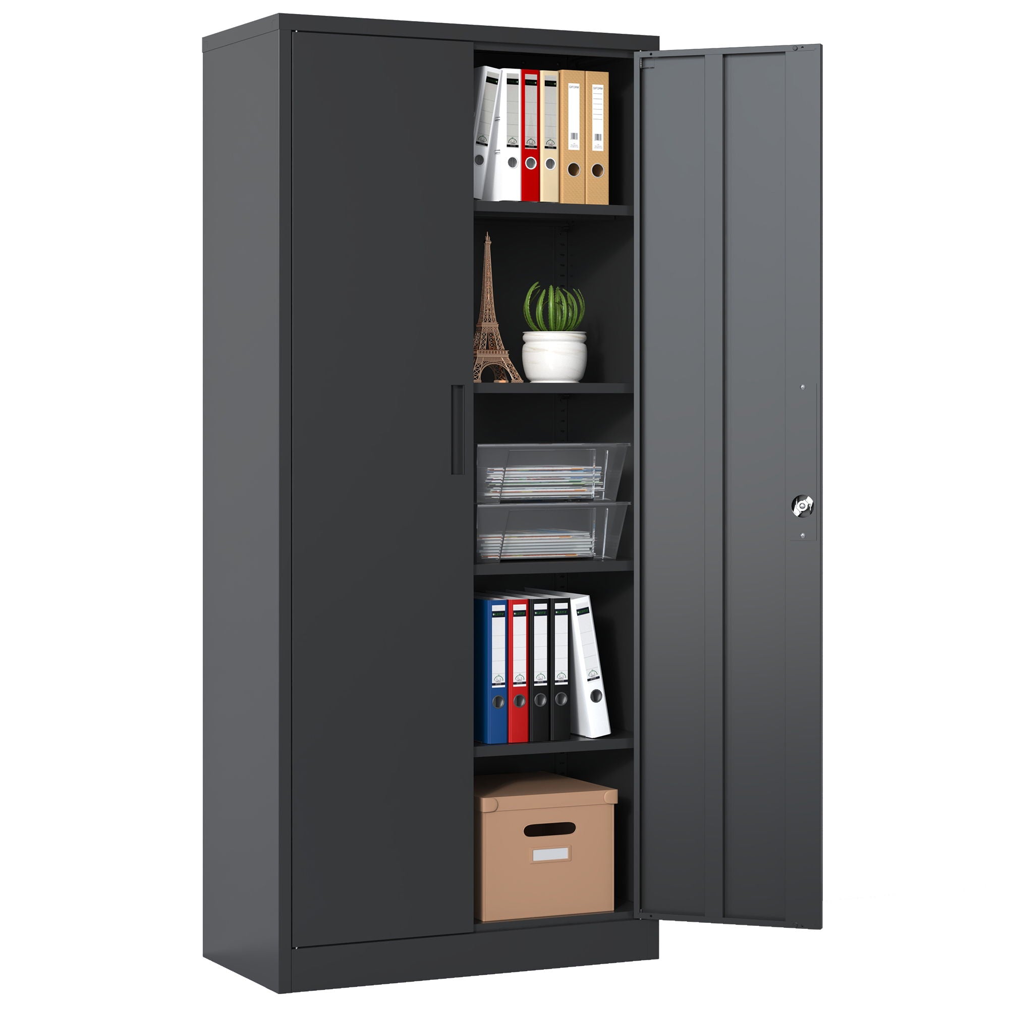 Heavy Metal Garage Storage Cabinet With Locking Doors, Steel, Adjustable Shelves by HouseOfZazla