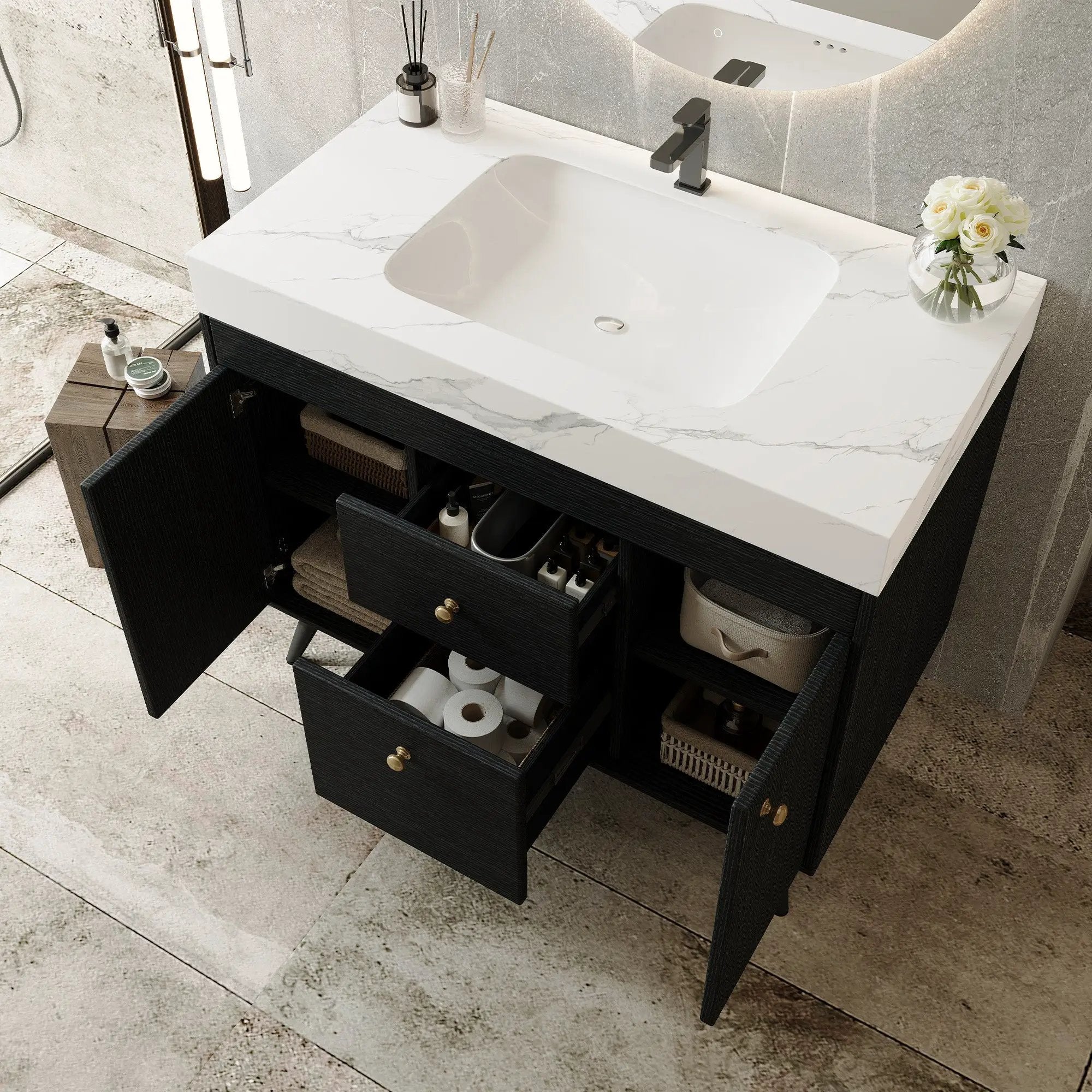 36" Modern Freestanding Bathroom Vanity by HouseOfZazla