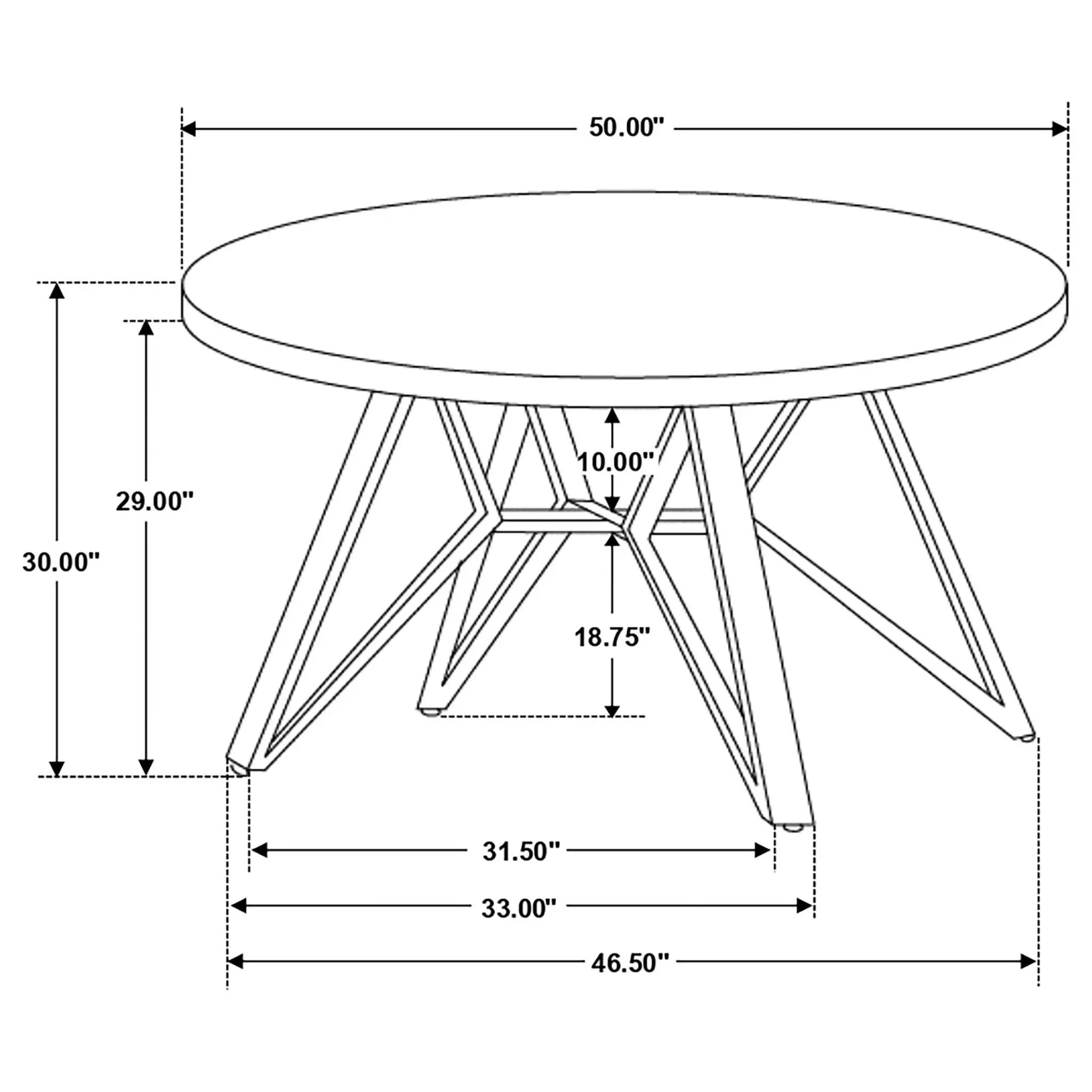 Vellux - 5 Piece Round Dining Table Set With Concrete Top Upholstered Chairs - Gunmetal by HouseOfZazla