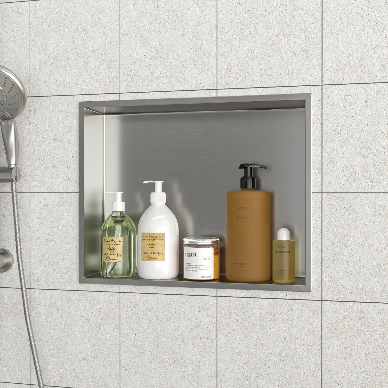 Stainless Steel Shower Niche With Seamless Design For Bathroom Storage by HouseOfZazla