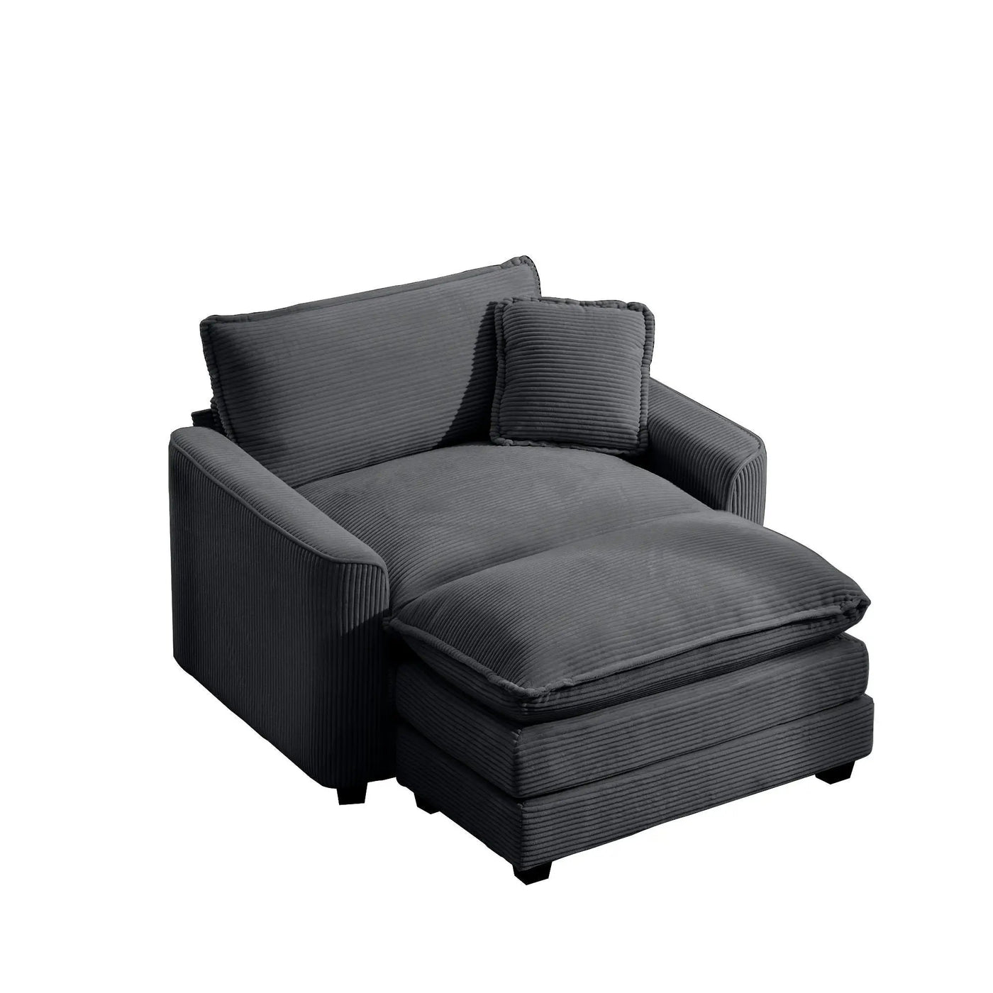 Classic Modern Comfortable Single Chair Deep Seat Sofa With Footstool by Unique Piece Furniture