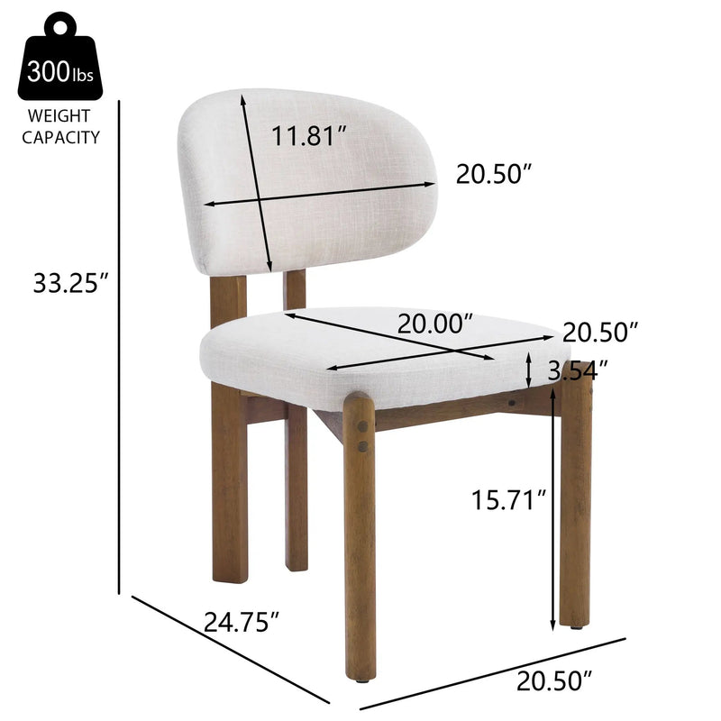Beige Upholstered Mid-Century Dining Chair by HouseOfZazla