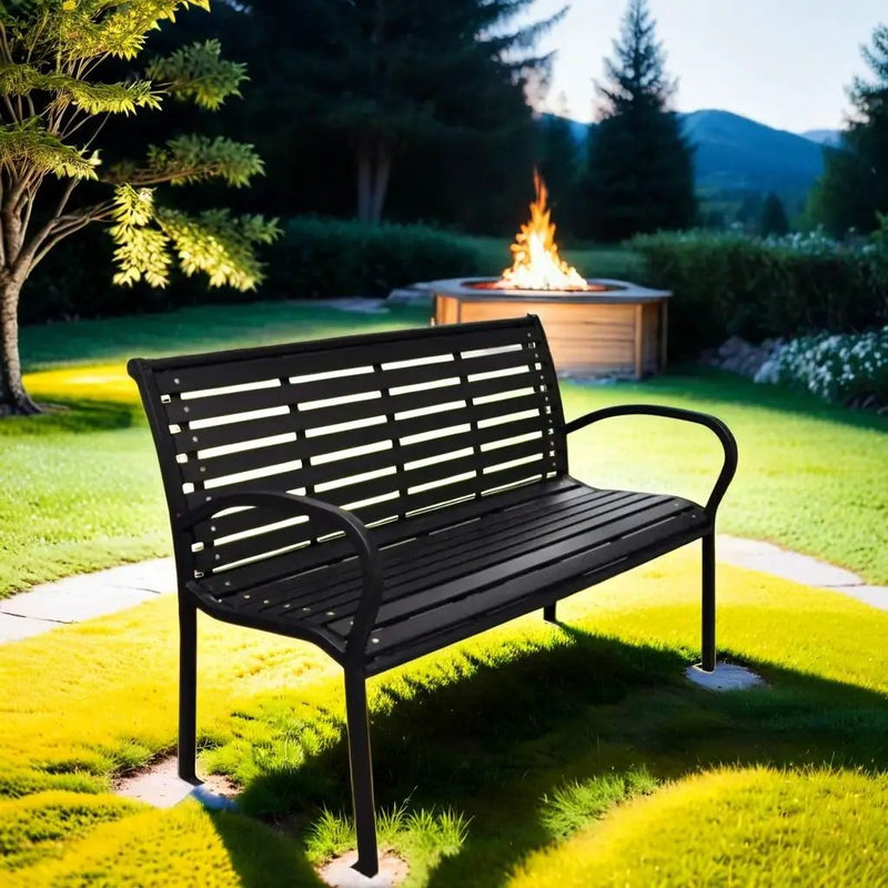 Patio Bench Steel - Black by HouseOfZazla