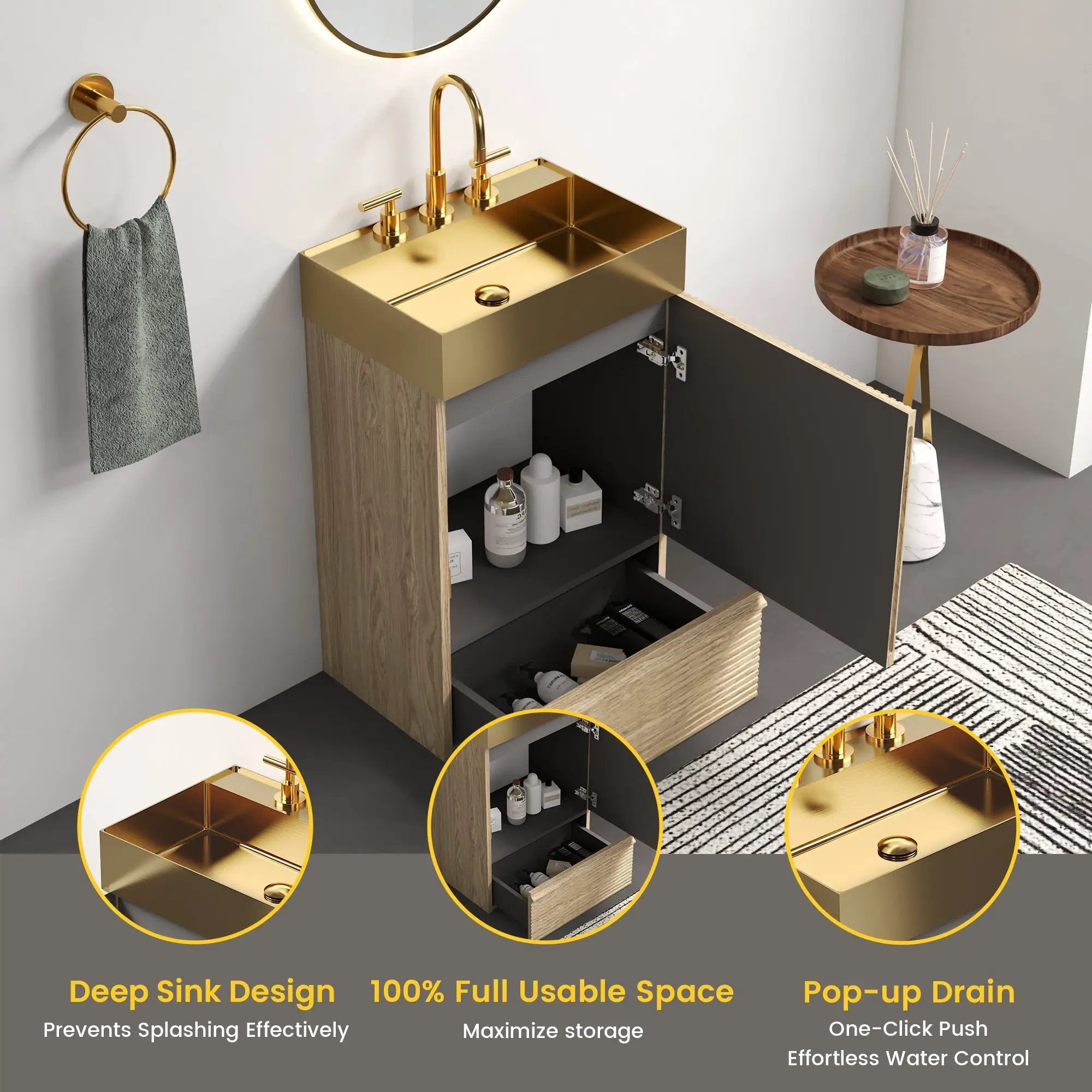 Gada 20" Striped Light Bathroom Vanity by HouseOfZazla