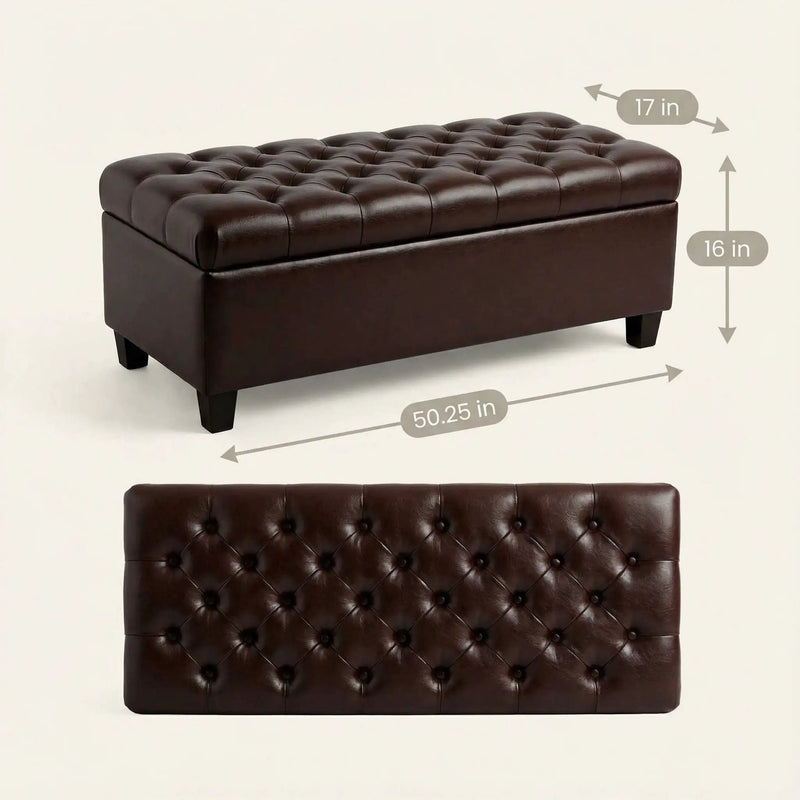 Storage Ottoman Bench With Safety Hinges by HouseOfZazla