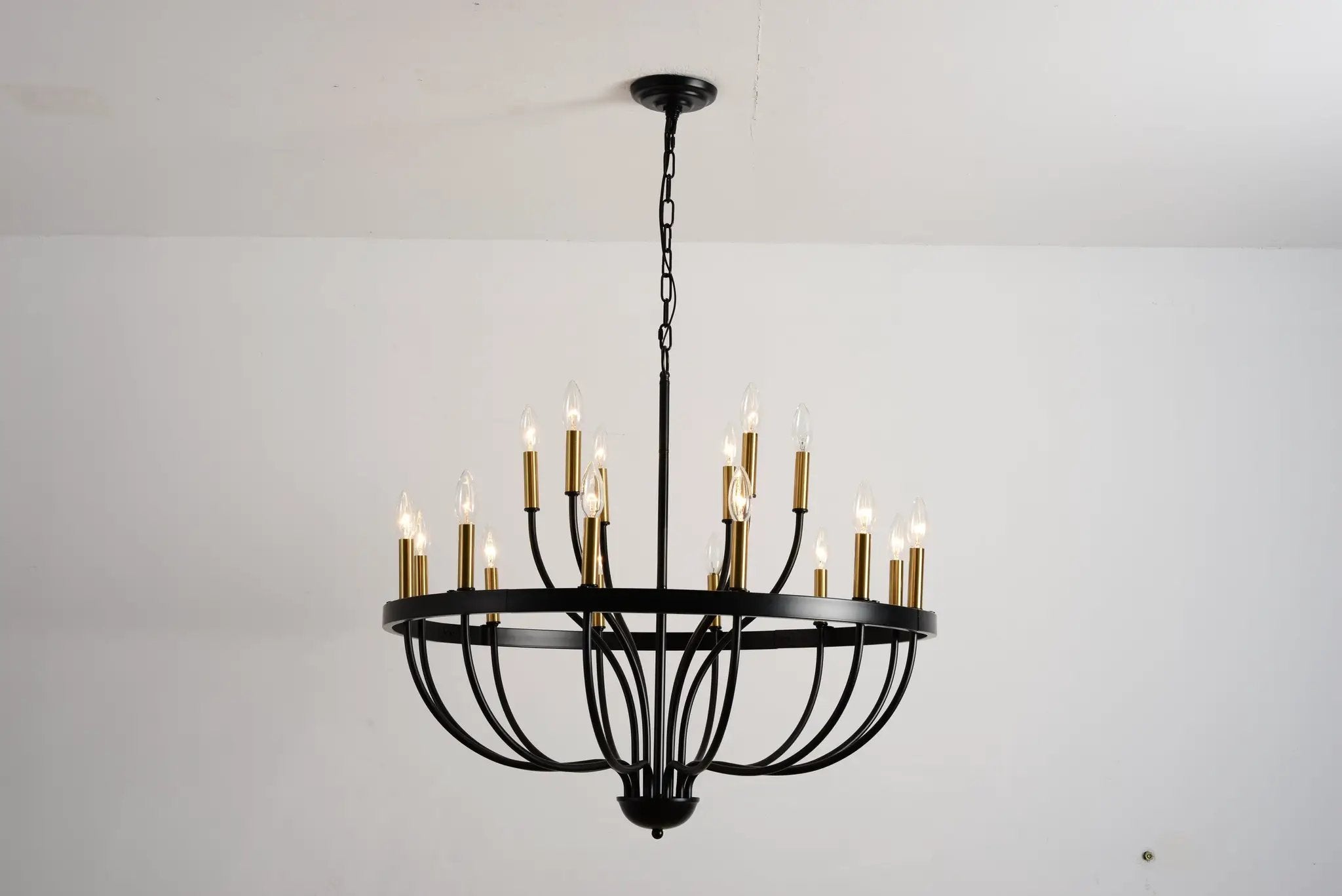 15-Light Industrial Iron Candle Chandelier Modern Farmhouse Pendant Light by HouseOfZazla