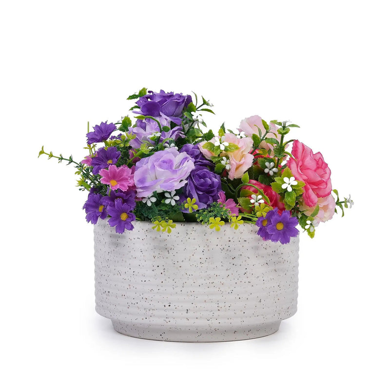 2 Pieces Flowerpot, Planter For Patio, Garden Or Windowsills - Milk White by Unique Piece Furniture