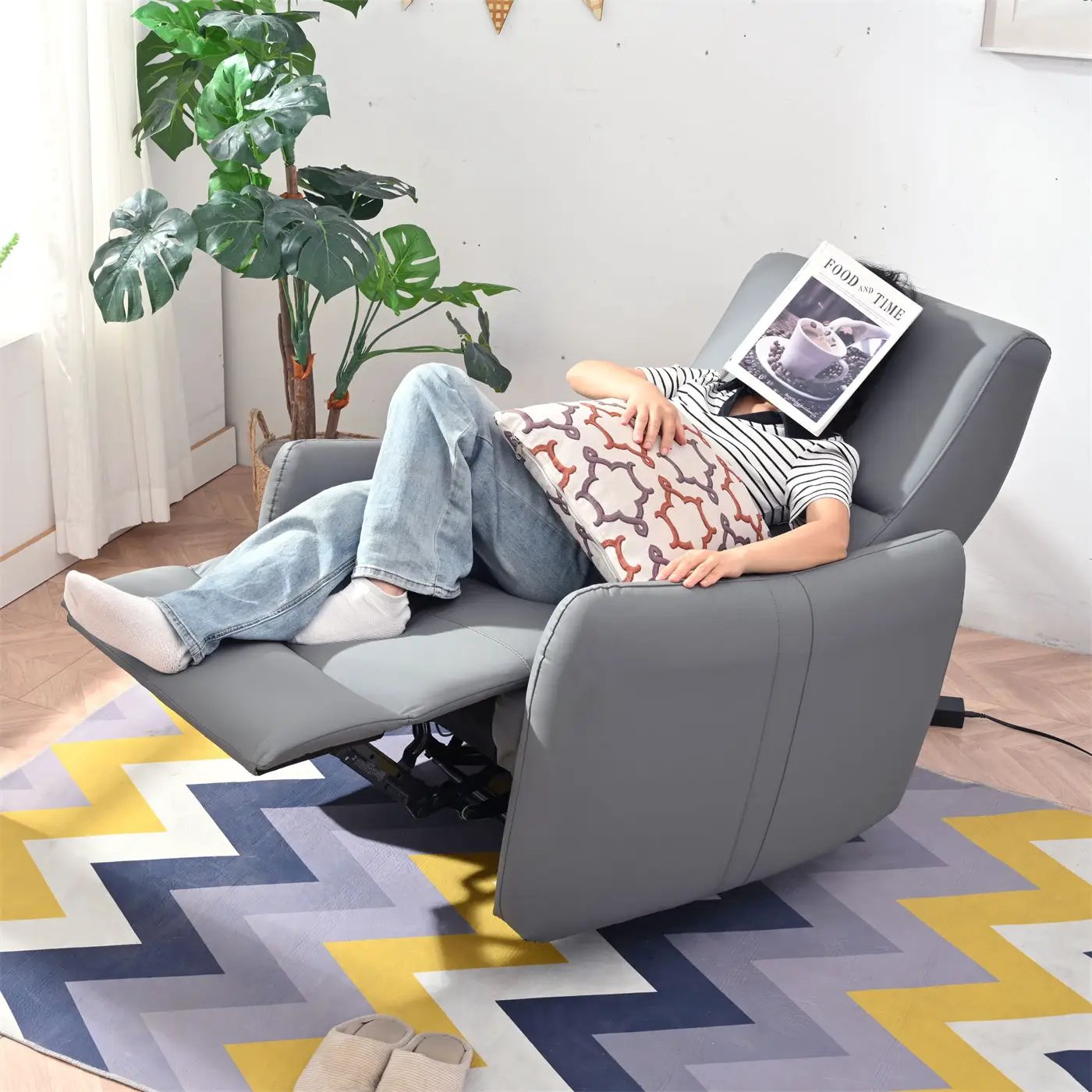 Wall Hugger Power Recliner Chair With USB Port (Type-C) by Unique Piece Furniture