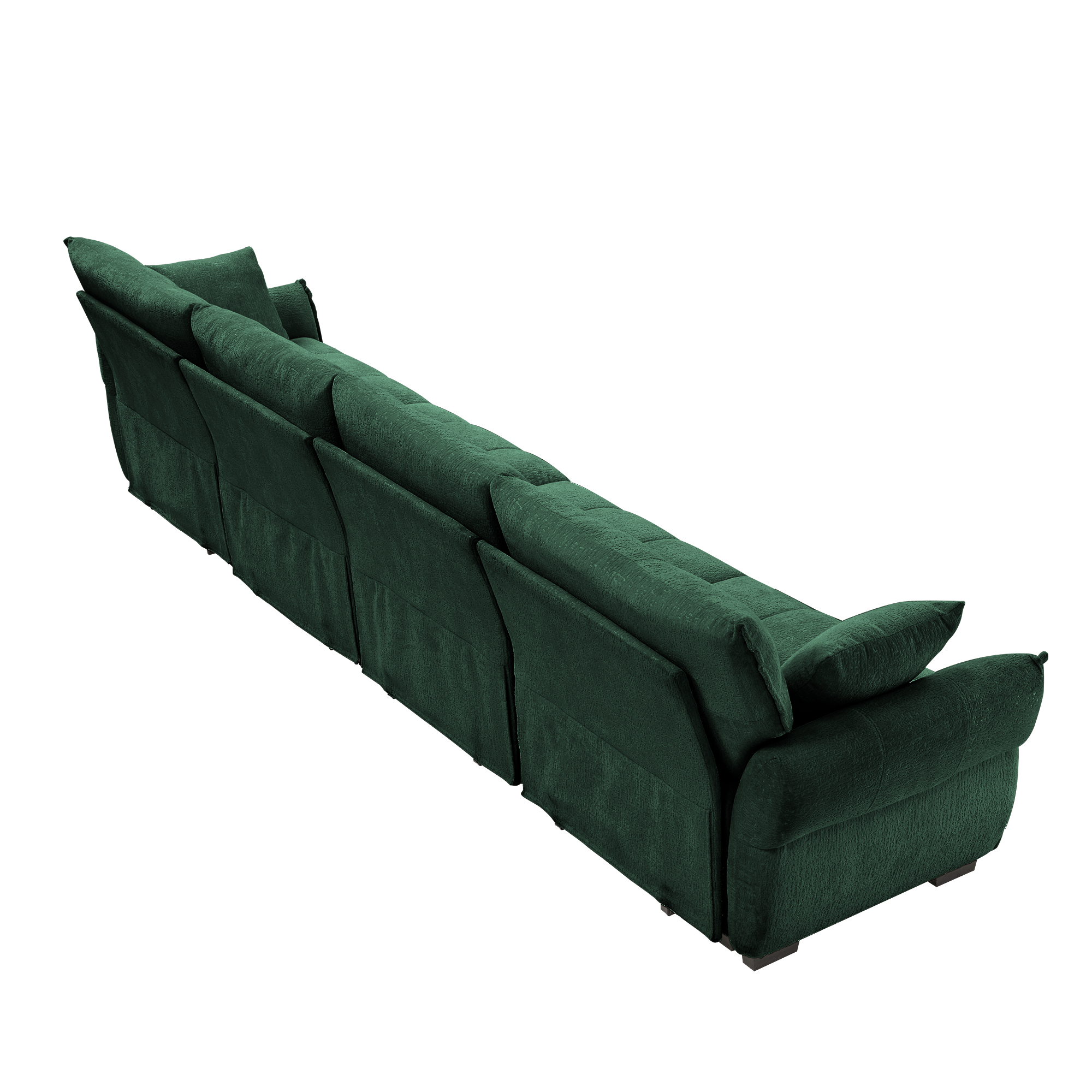 Modern 4-Seater Sofa, Solid Wood Frame In Premium Chenille by HouseOfZazla