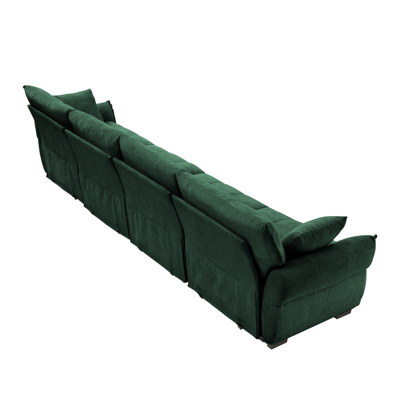 Modern 4-Seater Sofa, Solid Wood Frame In Premium Chenille by HouseOfZazla