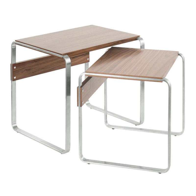 Tea Side Mid-Century Modern Nesting Tables - Walnut by Unique Piece Furniture