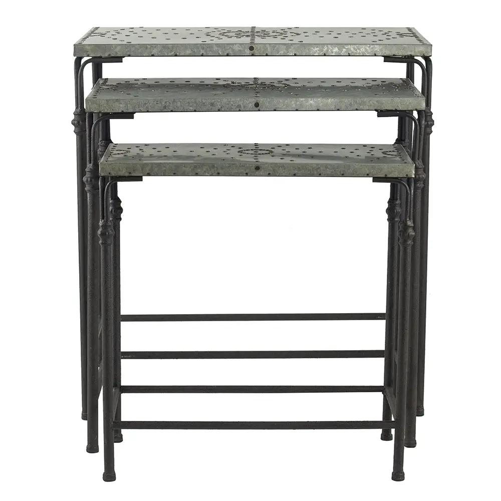 Set of 3 Gilbert Nesting Tables Metal Plant Stand by HouseOfZazla