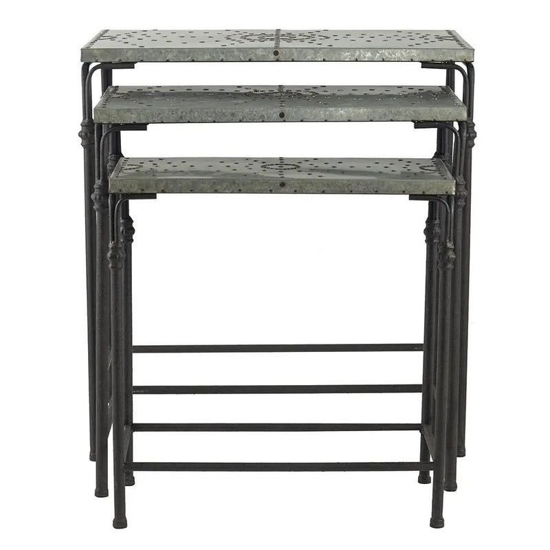 Set of 3 Gilbert Nesting Tables Metal Plant Stand by HouseOfZazla