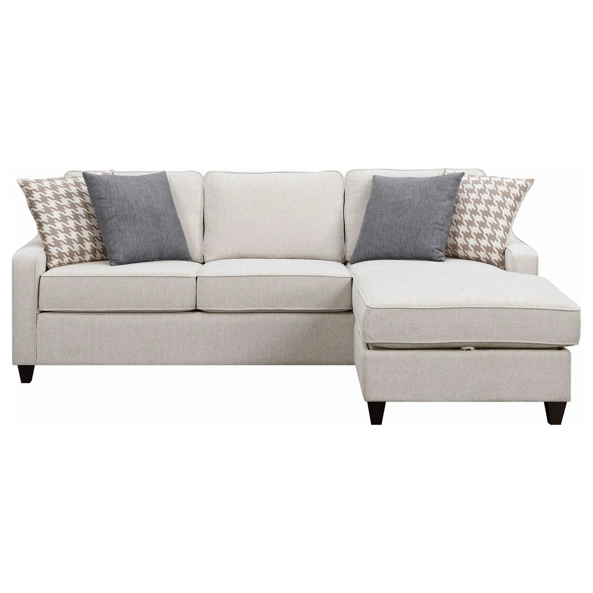 Isla - L-Shaped Sectional Sofa With Pillows - Beige by HouseOfZazla