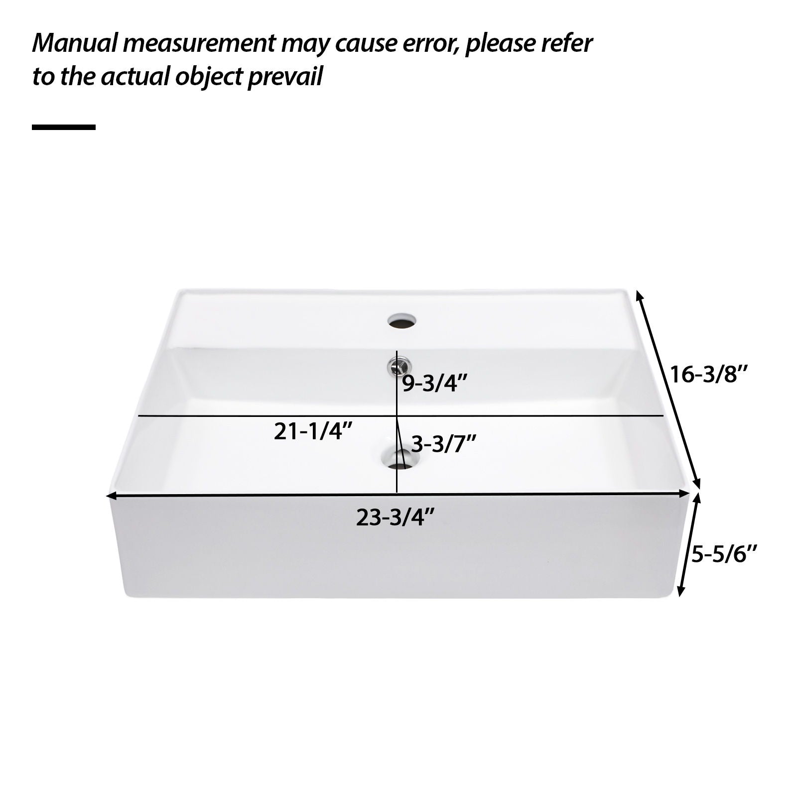 Modern Ceramic Rectangular Wall Mounted Bathroom Sink With Faucet Hole & Overflow by HouseOfZazla
